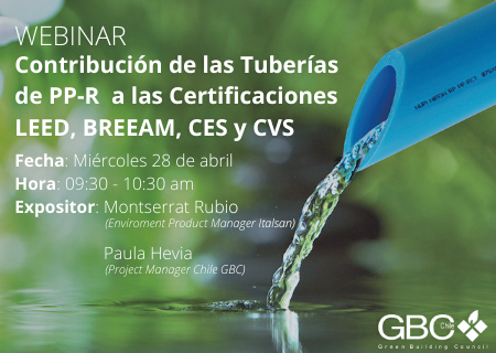 Webinar Contribución de las tuberías de PP-R a la certificación medioambiental